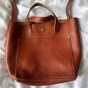 Portland Leather Goods Mini Crossbody Tote in Nutmeg